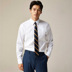 J.Crew Slim Bowery Wrinkle-free Dress Shirt Mens M White Long Sleeve Button Up